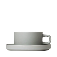 Przejdź do produktu Zestaw 2 filiżanek z podstawkami PILAR, mirage grey - 170 ml