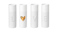 Przejdź do produktu Zestaw 4 wazoników - love, Porcelana